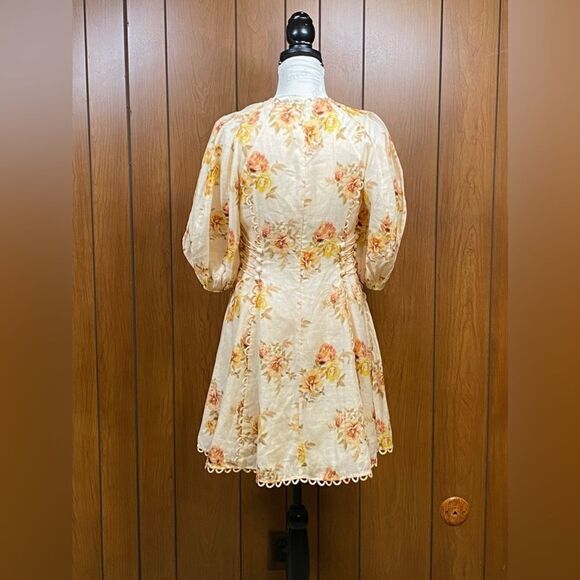 Zimmermann Rosa Linen Floral Minidress size 1/us size 6 - Picture 9 of 13